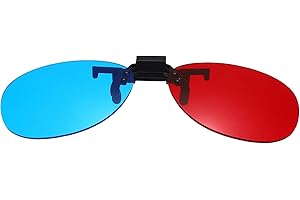 MECCANIXITY 4pcs Red Blue/Cyan 3D Clip-on Glasses, Anaglyph 3D Viewing Glasses Hanging Frame Round for Movies Theater Games T