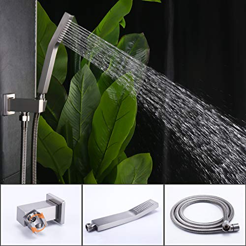 SunCleanse Rainfall Shower System Brushed Nickel Ceiling Mounted Shower System Combo Set with