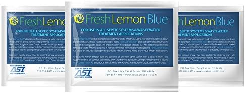 Fresh Lemon Blue Septic Tank System Treatment - Contains All Natural & Safe Enzymes And Bacteria 3 packet
