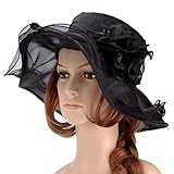 Vbiger Kentucky Derby Hats Church Hats Flat Hats Large Wide Brim Gauze Hat