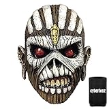 Iron Maiden Eddie Book of Souls Men's Latex Costume Overhead Mask + Coolie