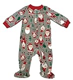 Carters Unisex Baby Santa Fleece Zip-Up Sleep & Play Gray