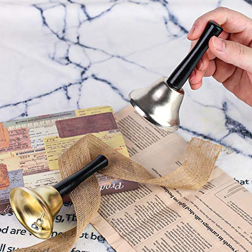 DomeStar Hand Bells, 2PCS Call Bell Handheld Bell Service Bell Wedding Bell Dinner Bell for Elderly Patients Sick Person