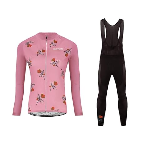 Uglyfrog Radtrikot Winter Damen Langarm Fahrradtrikot + Fahrradbekleidung 3D Gepolsterte Hosen Set Thermo Vlies Radsport Anzü