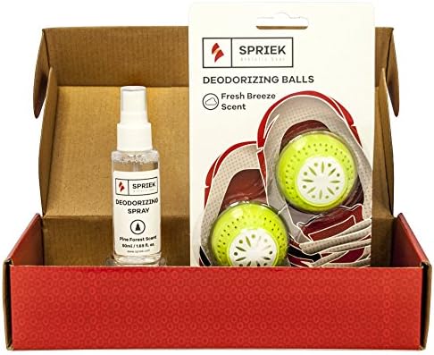 Deodorizing Spray & BONUS Odor Eliminating Balls- Best Disinfecting Sports Air Freshener & Balls for Athlete's Equipment & Gear- Fresh, Natural, Clean Smell for Shoes, Sport Bags, Closets & Rooms