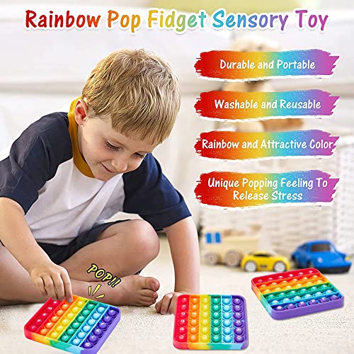Alphabet Pop Fidget Toys Square ABC Letters Pop Bubble Toy Silicone