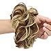 REECHO Women's Thick 2PCS Hair Scrunchies Made of Hair Curly Wavy Updo Hair Bun Extensions Messy Hairpieces