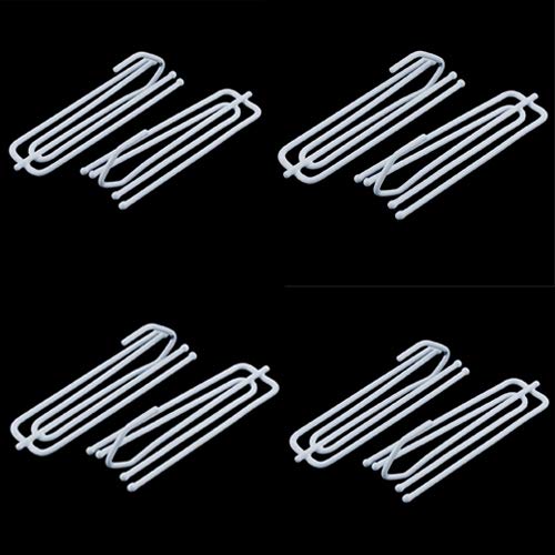 VAK® 20 X Metal Curtain Pinch Pleat Hooks Deep Prong Galvanised Curtain Tape Pins UK SELLER (White)