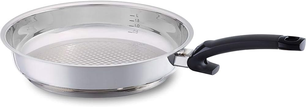 Fissler crispy steelux comfort / Edelstahl-Pfanne (Ø 28 cm) unbeschichtete-Steakpfanne, Bratpfanne - Induktion