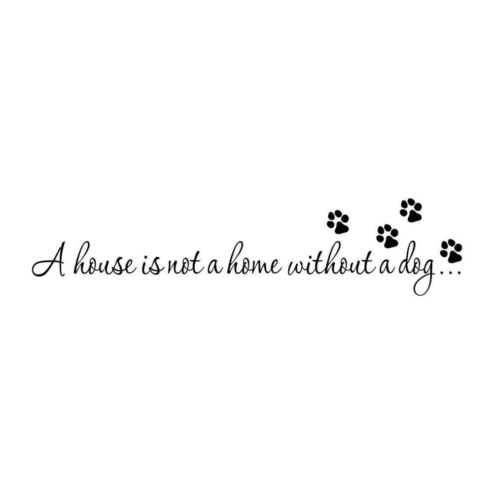 WINOMO Wall Sticker with Sayings Dog Wall Sticker for Living Room Bedroom