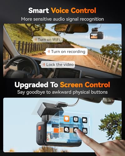 WOLFBOX X5 Duo 4K + 2.5K Dash Cam for Cars, Dual Front and Rear Dashcam with STARVIS 2 Night Vision, Anti-Shake Car Dash Camera, 5.8GHz WiFi GPS, Voice Control, Parking Mode, 64GB Card Included