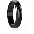 Lonage Hematite Ring for Women Men, Genuine Magnetic Black Stones Ring for Anxiety Balance Root Chakra, Absorb Negative Energy Jewelry Size 6-12