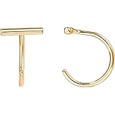 PAVOI 925 Sterling Silver Huggie Half Hoop Earrings | Hypoallergenic Minimalist Tiny Cartilage Earring