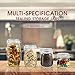 Masthome Glass Storage Jars Set of 4, Glass Food Container with Airtight Lid & Leak Proof Gasket, for Oats Canning Cereal Pasta Sugar Coffee Nuts Spices, 15 PCS Food Storage Bags Included