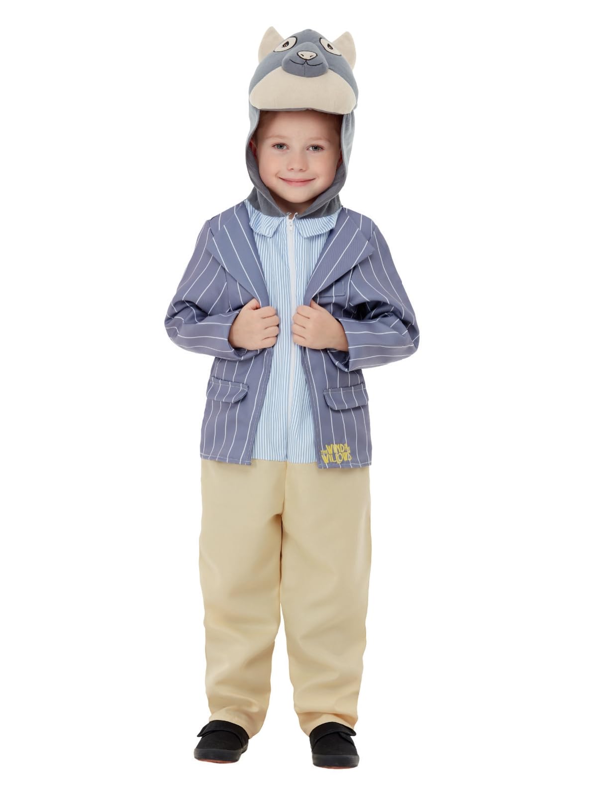 Smiffys Wind in the Willows Ratty Deluxe Toddler Costume, Blue Hooded All-In-One Character Costume, Official License Outfit with Jacket Pocket Detail, Perfect for World Book Day Dress-Up