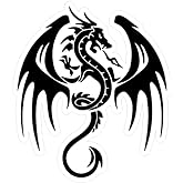 MAKTEM Dragon Car Decal Vinyl Window Bumper Laptop Car Emblem Graphic Silhouette Decal, 1PC (Black)