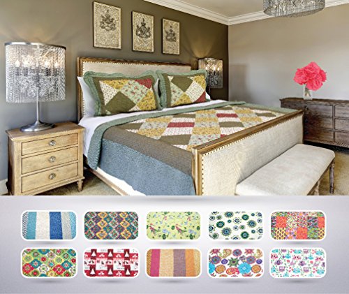 The CONNECTICUT HOME COMPANY Luxury Quilt Collection, Reversible, 3-Piece Set, Top Choice by Decorators, Many Sizes and Patterns, All Season Weight, Machine Washable (Dixie - Queen/Full)