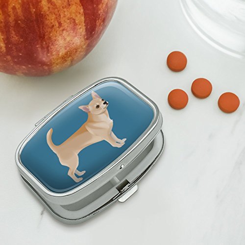Chihuahua Dog Pet Drawing Rectangle Pill Case Trinket Gift Box