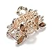 TOOGOO(R) Hair Clamp Claw Clip Metal Crystal Glass Coffee Women Hot 35x65mm