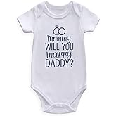 Guzcadun mommy will you marry daddy baby clothes funny marry proposal baby outfits
