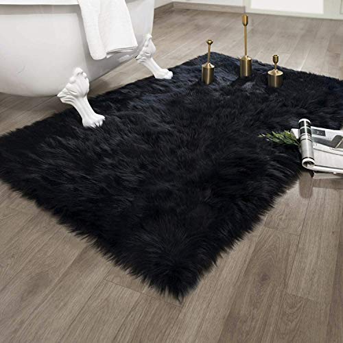 Ashler faux fur rug, Fluffy Shaggy Area Rug Ultra Soft 3 x 5 Feet