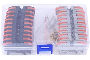 20 Pcs Compact Wiring Connector Terminal Block 11~28AWG PCT, 211 DIN Rail Universal Wiring Conductor, V0 Retardant Level, Cop