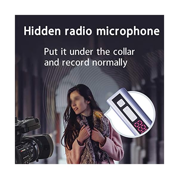 BMDHA Funkmikrofon, Wireless Mikrofon 2,4G Omnidirektional Lavalier Aufnahmemikrofon, Wireless Microphone (Mit Sender… – Bild 4