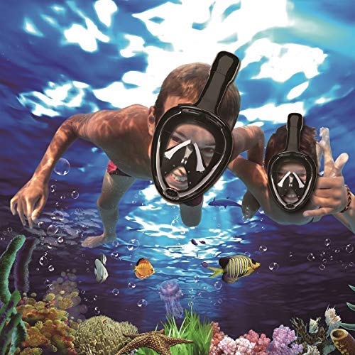 Pankoo Full Face Snorkel Mask, 180º Panoramic View Diving Scuba Mask with Anti-Fog and Anti-Leak with Adjustable Head Straps Design for Adults,Youth,Kids - Thumbnail 2