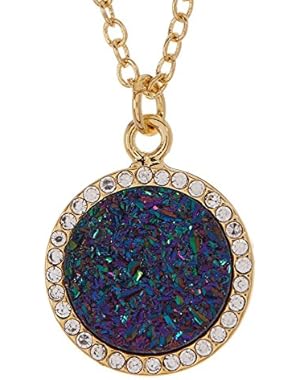 druzy pendant necklace - Mauve