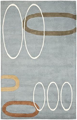 Safavieh Soho Collection SOH801B Handmade Modern Abstract Blue and Multi Premium Wool Area Rug (7'6" x 9'6")