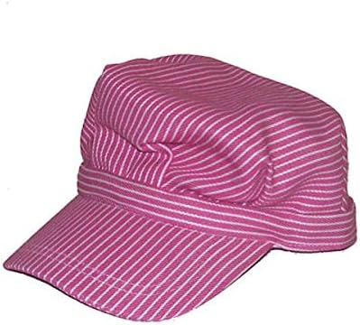 RTD Trading Toddler's Deluxe Train Engineer Hat w/Adjustable Touch Fastener (Pink Striped)