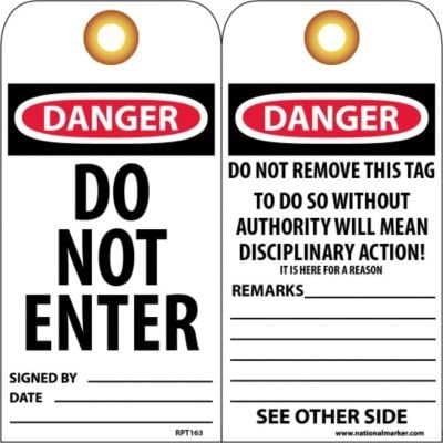 Nmc Rpt163g Danger Do Not Enter Accident Prevention With Brass Grommet Unrippable Vinyl 3 Length 6 Height Black Red On White Pack Of 25 Industrial Warning Signs Amazon Com Industrial Scientific