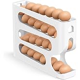 Sotfamily Egg Holder for Fridge, Automatic Rolling Egg Dispenser for Refrigerator, Countertop, Kitchen - Space-saving Egg Rol