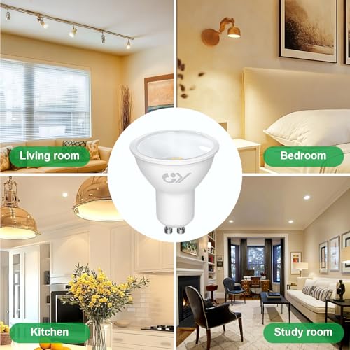 GY GU10 2.9W Class A Ultra Energy Efficient LED Bulb 3000K Warm White,520LM Energy Saving Equivalent 50W,100 ° Light Angle,Non-Dimmable,Pack of 10