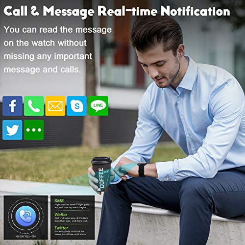 Smart Watch,Bluetooth Smartwatch Sports Fitness Watch Activity Tracker with Heart Rate Blood Pressure Monitor IP67 Waterproof Fitness Tracker Smart Bracelet Wristband for Android iOS Phones Men Women - Thumbnail 4
