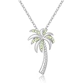 MANZHEN Dainty Crystal Palm Tree Pendant Necklace Summer Style