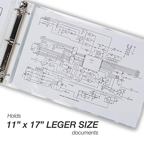 Samsill 50 Pack 11x17" Sheet Protectors, Poster Protector, Ledger Size
