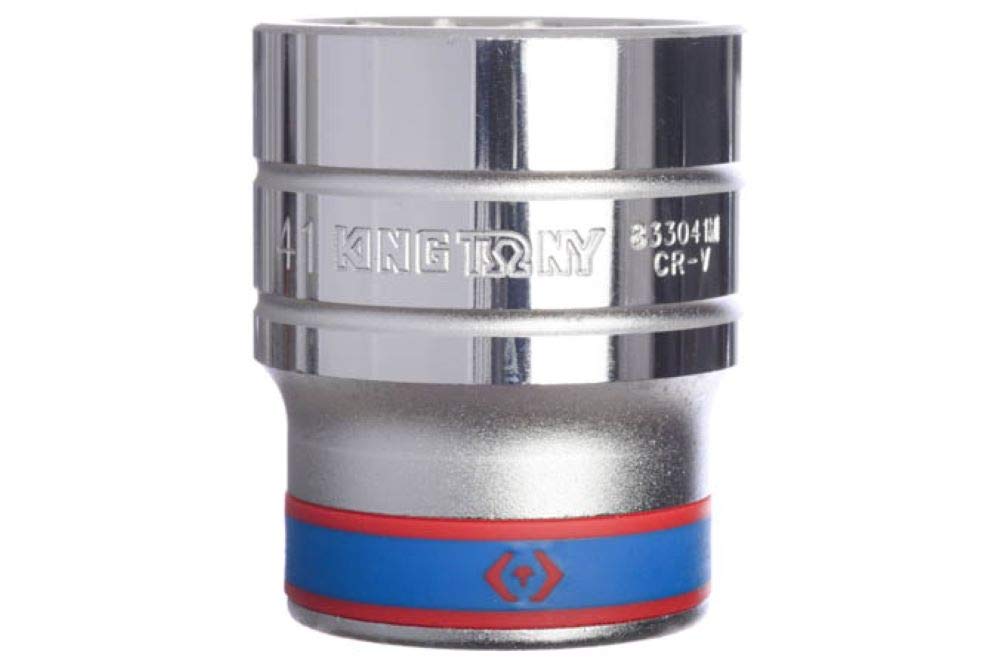 KING TONY 833041M Socket 1" Bi-Hexagonal 41mm for DIYers & Professionals, Built for Repair and Installation tasks, 41mm