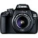 Canon EOS 4000D w/EF-S 18-55mm f/3.5-5.6 III Lens with Professional Accessory Bundle – Includes: Spare LPE10 Battery, Slave Flash, Large Gadget Bag with Dual Buckles & Much Morethumb 1