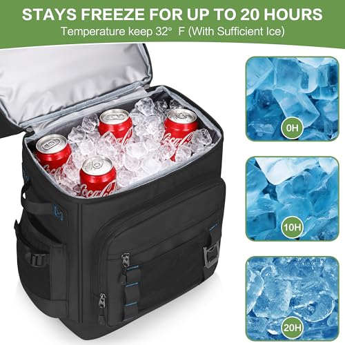 YOUNGOA Mochila Nevera Isotermica a Prueba de Fugas, Expandible Impermeable Mochila Termica Grande Thremal Bolsa Picnic para Hombre y Mujer