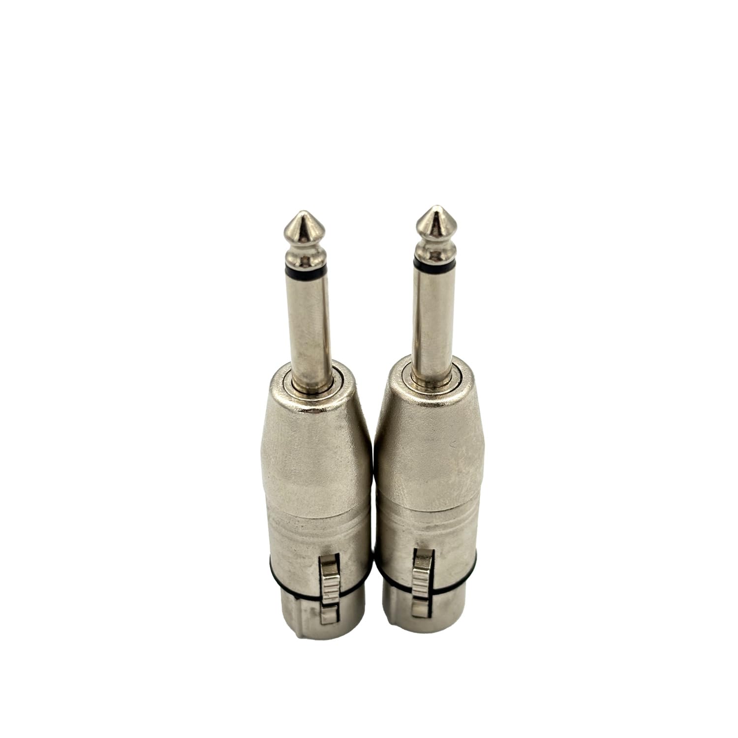 Qczhiwen XLR 3 Pin Female Male to 1/4" 6.35mm Male Audio Mono Adapter TS Socket Jack for Microphone Mixer, XLR Connector Plug Converter, Metal Adapter, (2-Pack)