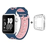 Band for Apple Watch 42mm, Alritz Silicone Sport Straps Replacement Wristband Bracelet for Apple Watch Series 3 / Series 2 / Series 1 / Nike+, Free Protective Case Included