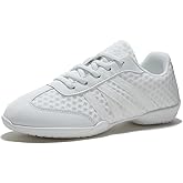 YHYLRON White Cheer Shoes for Womens Cheerleading Shoes Girls Youth Cheerleading Shoe Tennis Training Athletic Flats Breathable Cheer Sneaker Size