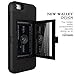 WeLoveCase iPhone 6 Plus / 6s Plus Wallet Case Defender Wallet Case with Hidden Back Mirror and Card Holder Heavy Duty Protection Shockproof Armor Protective Case for iPhone 6S Plus - Black