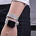 iiteeology Double Tour Christmas Shiny Glitter Power Leather Bling Luxury iWatch Band Wristwatch Bracelet Strap Belt (42mm 44mm Silver)