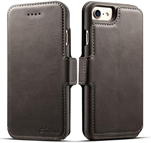 Wallet Phone Case FlIp ProtectIve Card Holder Cover KIckstand FolIo Cover for Iphone7 case grey
