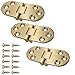 Eforlike 3 Pcs Solid Brass Home Improvement Folding Table Hinge Furniture Door Hinge with Screws