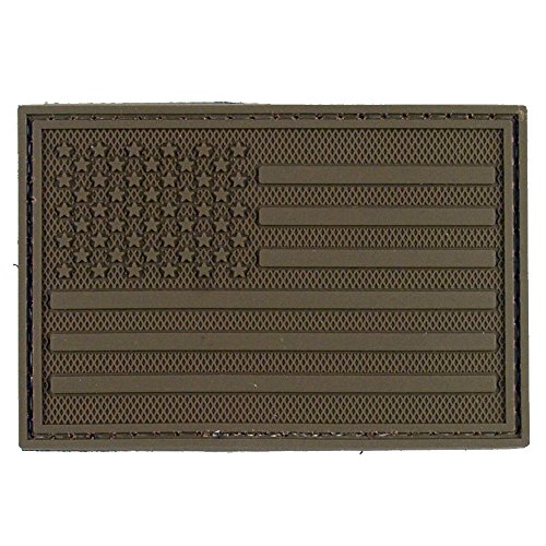 LIVABIT PVC Rubber 3D Morale Patch MP-38 Tactical Airsoft Paintball Uniform USA Flag Dark Earth Tan - Thumbnail 3