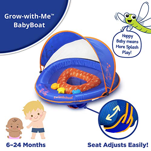 SwimSchool Deluxe Baby Float with Adjustable Canopy 624 Months