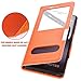 Samsung Galaxy Note 8 Case, Genuine Leather Ultra Thin Shockproof Samsung Galaxy Note 8 Cover Flip Case Window View Stand Feature Magnet Closure Phone Case for Samsung Galaxy Note 8 (Orange)